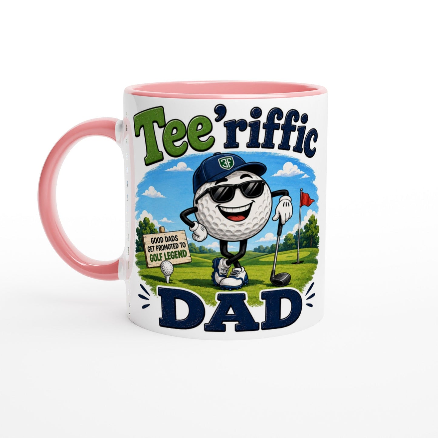 Tee'rific Dad 11oz Ceramic Mug | Funny golf mug | Present for Dad Brother Son | Father's day present leaving present - 3F Golf