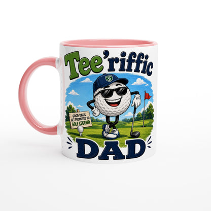 Tee'rific Dad 11oz Ceramic Mug | Funny golf mug | Present for Dad Brother Son | Father's day present leaving present - 3F Golf