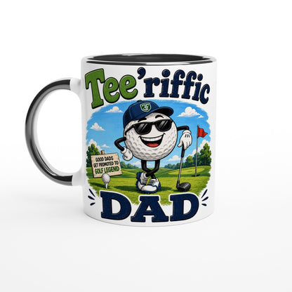 Tee'rific Dad 11oz Ceramic Mug | Funny golf mug | Present for Dad Brother Son | Father's day present leaving present - 3F Golf