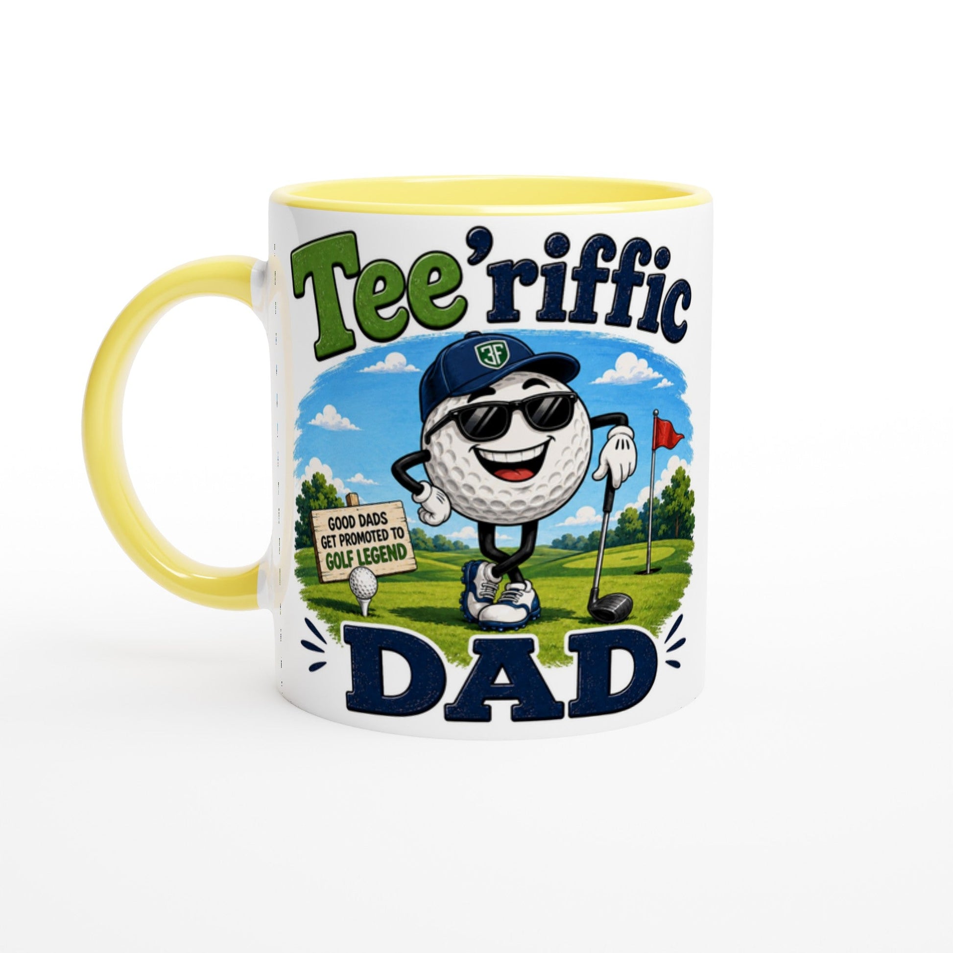 Tee'rific Dad 11oz Ceramic Mug | Funny golf mug | Present for Dad Brother Son | Father's day present leaving present - 3F Golf