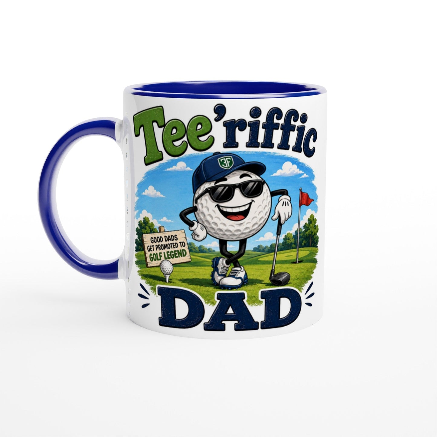 Tee'rific Dad 11oz Ceramic Mug | Funny golf mug | Present for Dad Brother Son | Father's day present leaving present - 3F Golf