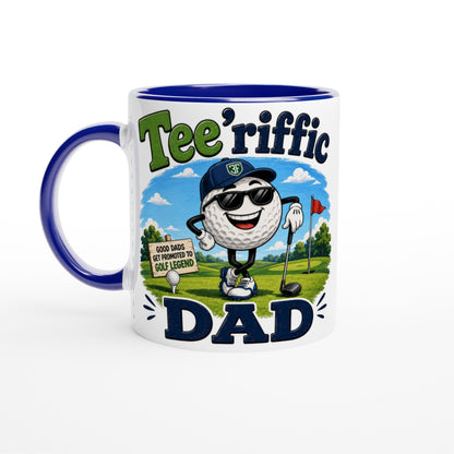 Tee'rific Dad 11oz Ceramic Mug | Funny golf mug | Present for Dad Brother Son | Father's day present leaving present - 3F Golf