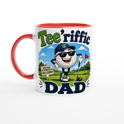 Tee'rific Dad 11oz Ceramic Mug | Funny golf mug | Present for Dad Brother Son | Father's day present leaving present - 3F Golf