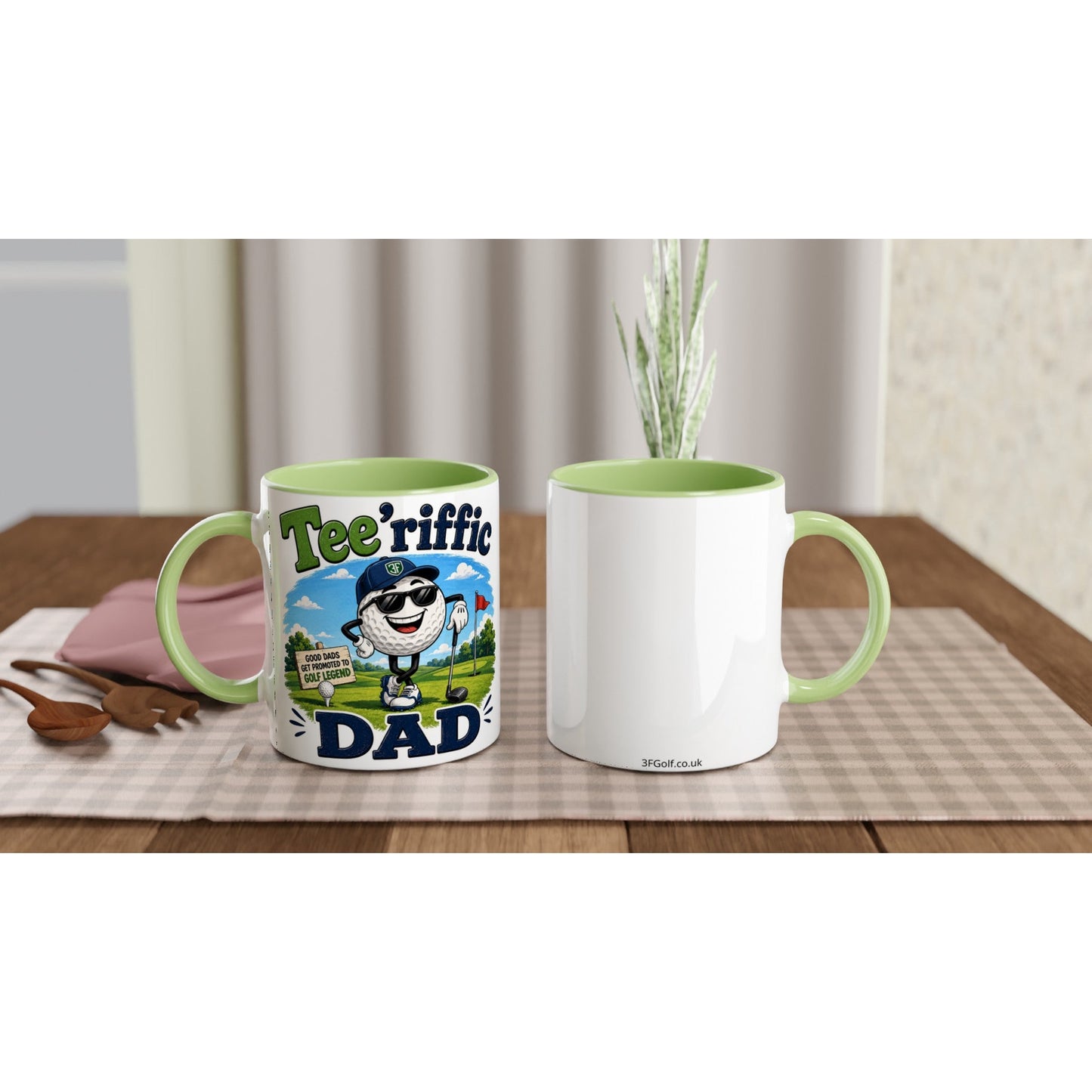 Tee'rific Dad 11oz Ceramic Mug | Funny golf mug | Present for Dad Brother Son | Father's day present leaving present - 3F Golf