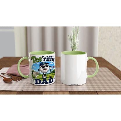 Tee'rific Dad 11oz Ceramic Mug | Funny golf mug | Present for Dad Brother Son | Father's day present leaving present - 3F Golf